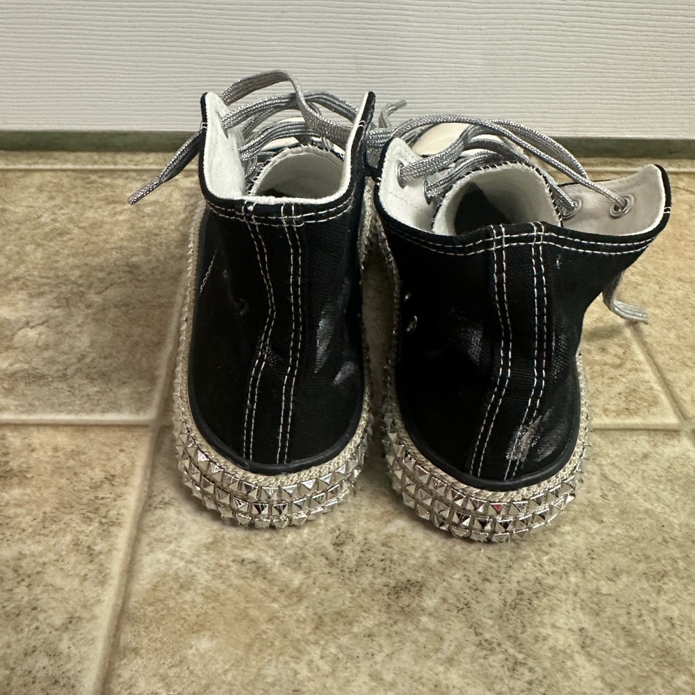 Chantel Black Studded High-Top Sneakers - Picture 5 of 9